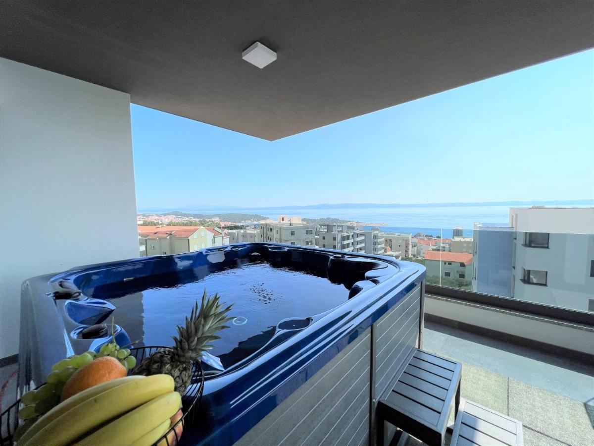 Lux Penthouse Panoramic View With Jacuzzi Διαμέρισμα Μακάρσκα Εξωτερικό φωτογραφία