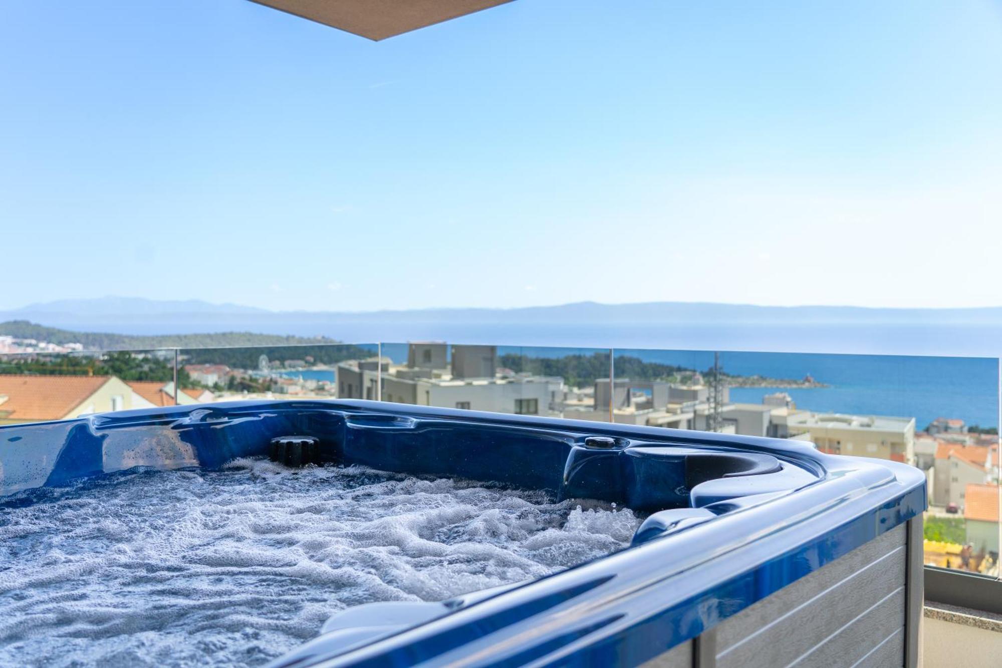 Lux Penthouse Panoramic View With Jacuzzi Διαμέρισμα Μακάρσκα Εξωτερικό φωτογραφία