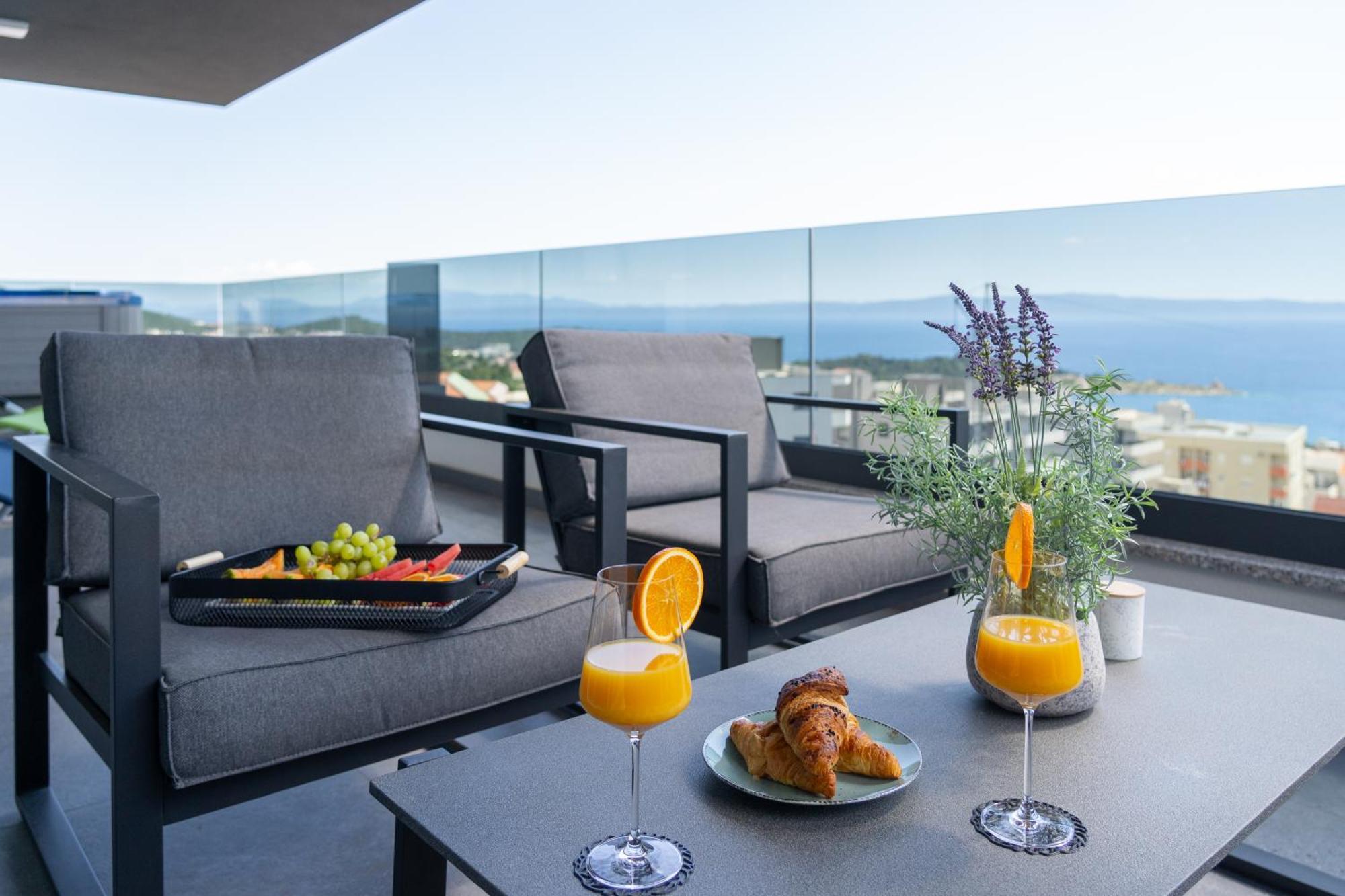 Lux Penthouse Panoramic View With Jacuzzi Διαμέρισμα Μακάρσκα Εξωτερικό φωτογραφία