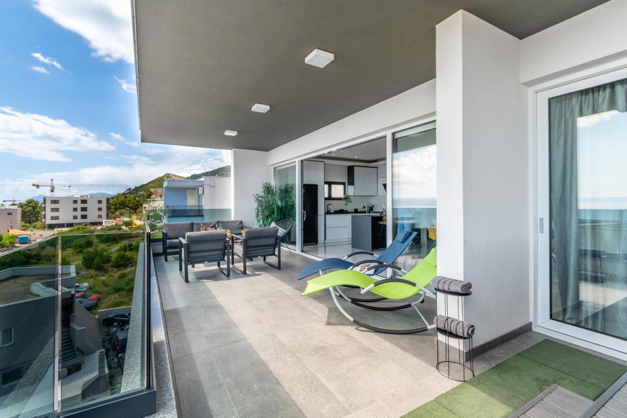 Lux Penthouse Panoramic View With Jacuzzi Διαμέρισμα Μακάρσκα Εξωτερικό φωτογραφία